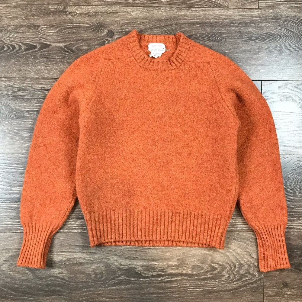 Alan Paine Boys Geelong Rust Orange Wool Knitwear Crewneck Jumpers Sweater Sz 40